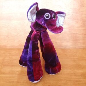 Jakks Pacific Limbo Legs Purple Red Elephant 10" VTG 2000 Stuffed Animal Plush